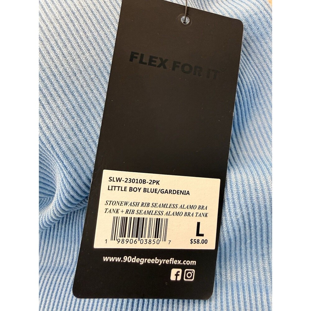 2-PACK 90 DEGREEBY REFLEX FLEX FOR IT SEAMLESS RIB KNIT T-BACK SPORTS BRA SET L - Picture 9 of 9